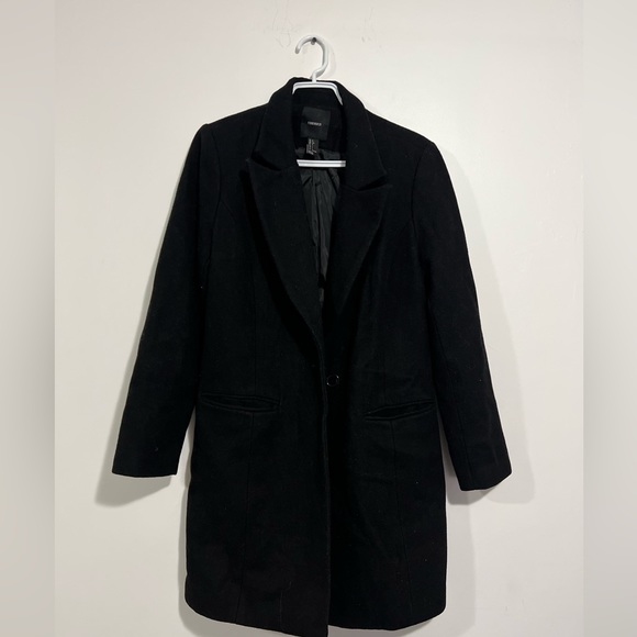 FOREVER21 black coat size Large - Picture 1 of 5